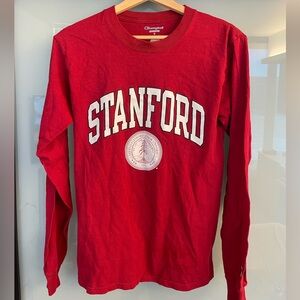 Champion Red Stanford Long Sleeve Tee